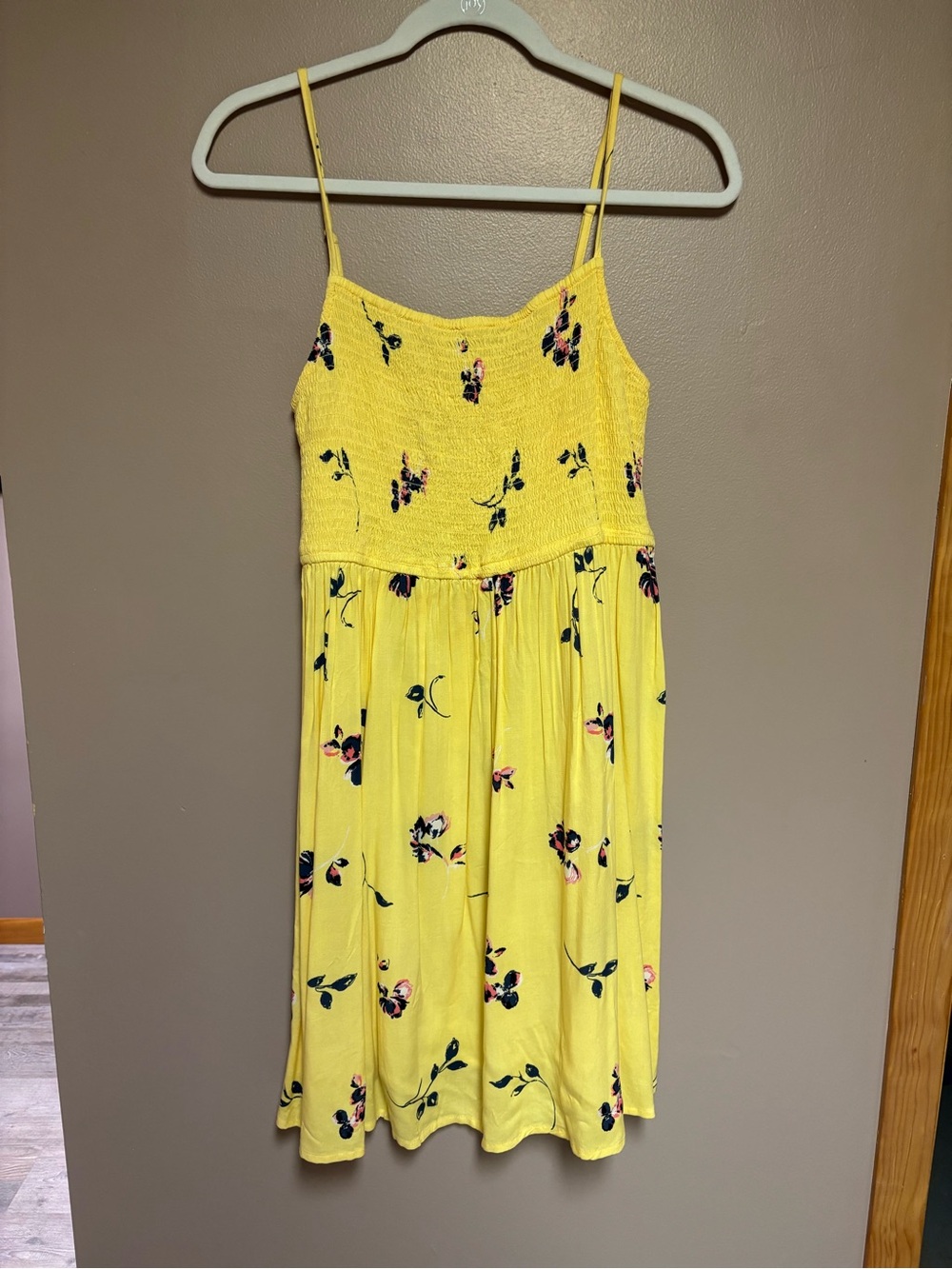 SO Yellow Floral Smocked Mini Dress